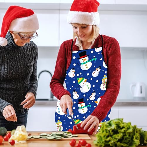 Snowman Christmas Apron for Men Women Kids - Winter Kitchen Cooking BBQ Gift