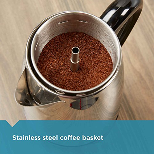 8-Cup Stainless Steel Electric Coffee Percolator with Keep Warm Feature