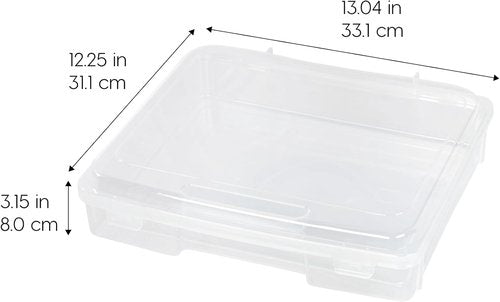 IRIS USA Board Game Storage Organizer - Snap-Tight Latch Lid, 6-Pack Portable Plastic Case for Puzzles & Art Supplies - Fits 8.5" x 11" & A4 Papers
