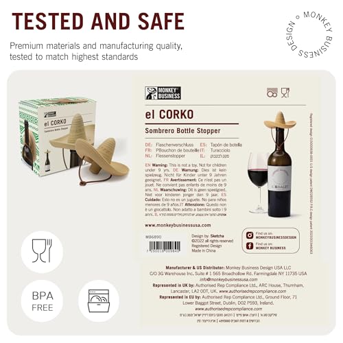 Sombrero Silicone Wine Bottle Stopper - Airtight Reusable Beverage Cap