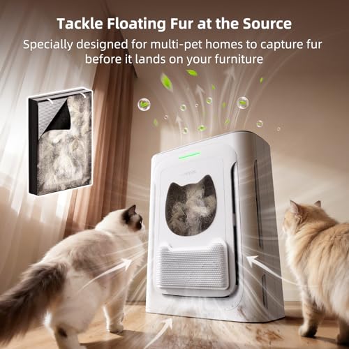 Pet Air Purifier for Home with H13 HEPA Filter and Air Quality Monitor