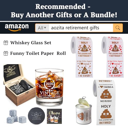 Retirement Whiskey Glass Gift Set for Men - 2026 The Legend Has Retired