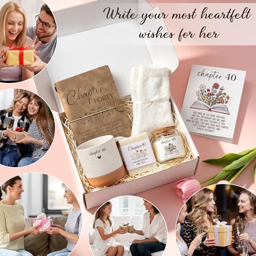 Giftota 40th Birthday Gifts for Women - Chapter 40 Celebration Set, Unique 40 Year Old Gift for Her