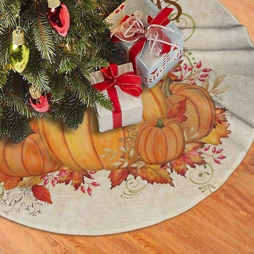 Fall Blessings 30" Christmas Tree Skirt Rustic Farmhouse Decor
