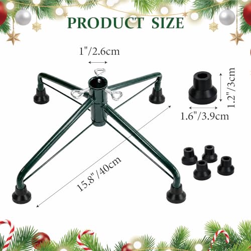 Flylike Christmas Tree Stand, 3-8 ft Metal Folding Base with Anti-Skid Caps