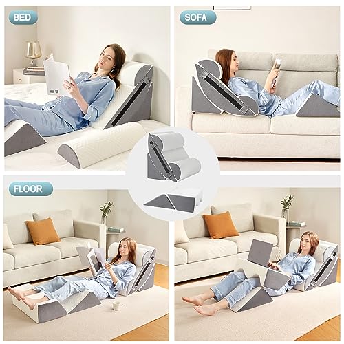 6-Piece Orthopedic Bed Wedge Pillow Set for Pain Relief & Support