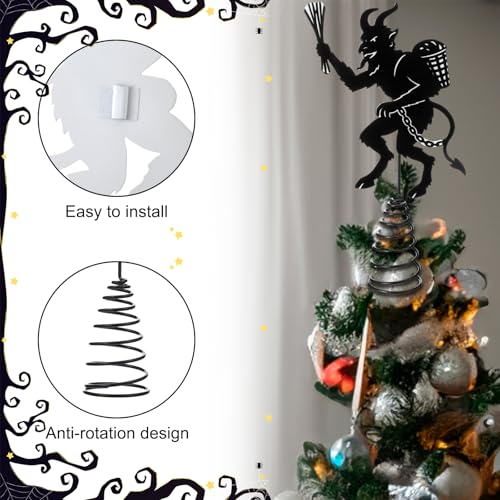 Krampus Christmas Tree Topper - Gothic Halloween Holiday Decor 7.9 x 6 Inches