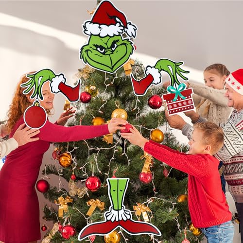 Festive Christmas Tree Topper Cutout Ornaments - Holiday Home Decor