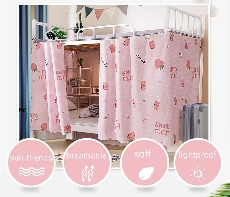 Bunk Bed Privacy Curtain for Dorm & Loft Beds - Blackout Bed Canopy Cloth