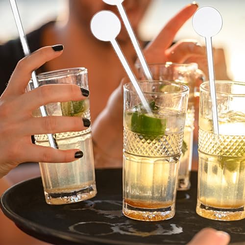 100 Clear Plastic Cocktail Stir Sticks - 7 Inch Beverage Mixing Stirrers