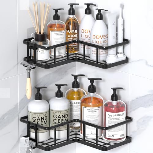 Corner Shower Caddy Adhesive 2 Pack Rustproof Stainless Steel Storage Shelf