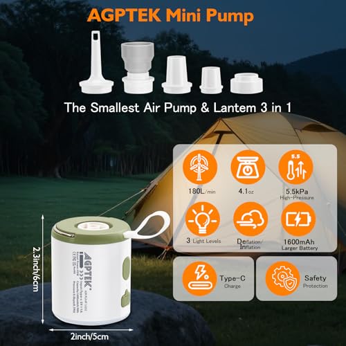 Portable Electric Air Pump for Inflatables – 5.5kPa Rechargeable Mini Pump