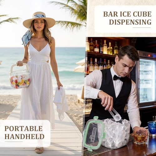 Acellegic 2-Pack 5L Ice Storage Bins with Lid & Tongs for Refrigerator & Party Use