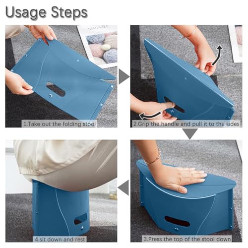 Portable Folding Stool & Storage Basket – Lightweight Camping Travel Chair