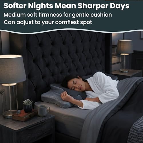 Cooling Memory Foam Neck Pillow – Ergonomic Cervical Support for Side & Back Sleepers