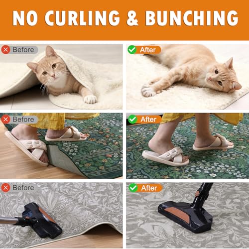12-Piece Reusable Non-Slip Rug Grippers for Hardwood and Tile Floors
