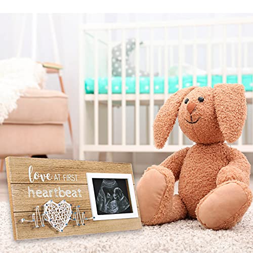 Baby Sonogram Picture Frame 4x3 - Love at First Heartbeat Pregnancy Gift