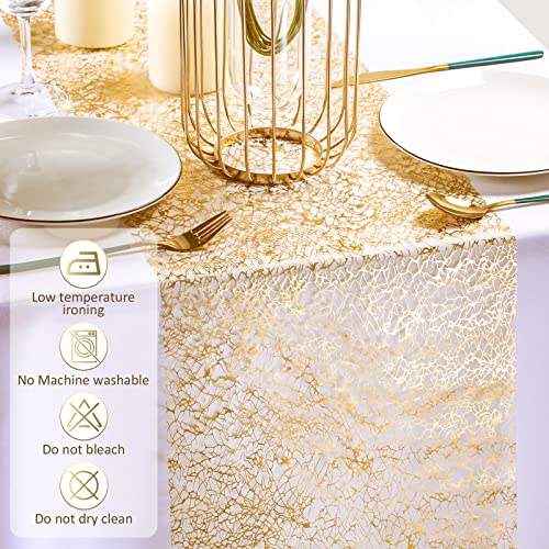 Chumia 12 Pcs Gold Table Runners 12 x 85 Inch Sequin Glitter Decor