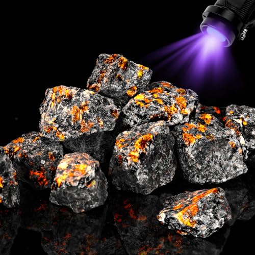 Raw Yooperlite Flame Stones - UV Reactive Glowing Crystals (300g / 0.67 lb)