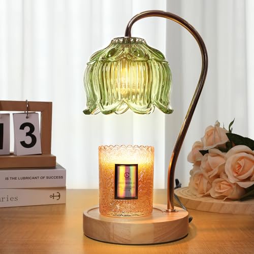 Candle Warmer Lamp with Timer & Dimmer - Floral Design