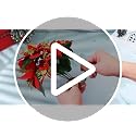 Christmas Poinsettia Centerpiece Set with Metal Jars - 6 Red & Gold Glitter Artificial Flowers for Holiday Decor