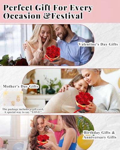 7 Preserved Rose Gift Box - Eternal Flowers That Last Up to 3 Years
