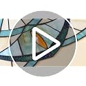 10x10 Inch Stained Glass Corner Panels Set - Blue and Green Suncatchers