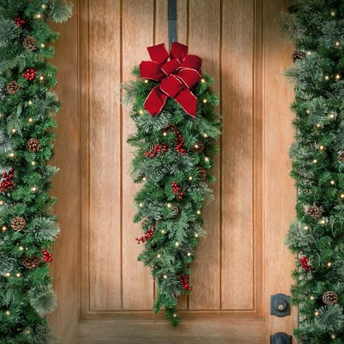 Haute Decor 3 Foot Pre-lit Artificial Fir Christmas Swag with Warm White LEDs