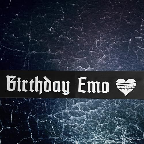 Birthday Emo Sash with Thorn Heart Print - Gothic Party Accessory