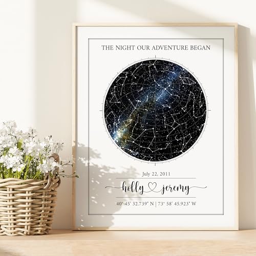 Custom Star Map Art Print Personalized Night Sky Wedding Anniversary Gift