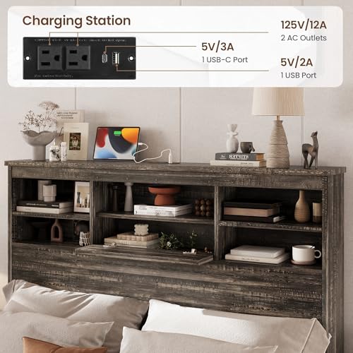 4-Piece Queen Bedroom Furniture Set with Storage Bed, Dresser & Nightstands