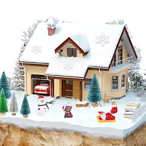 KUUQA 50 Pcs Mini Christmas Ornament Set with Trees & Figurines