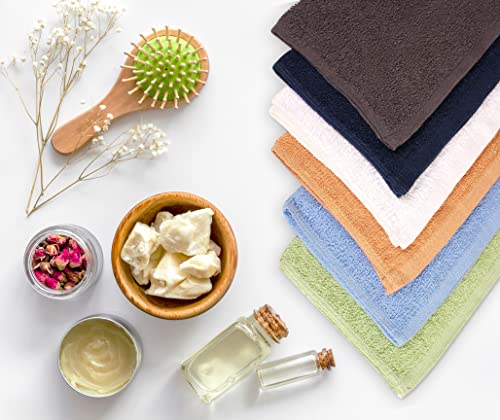 Multicolor 24 Pack Cotton Wash Cloths - Soft, Absorbent Face Towels for Home & Salon