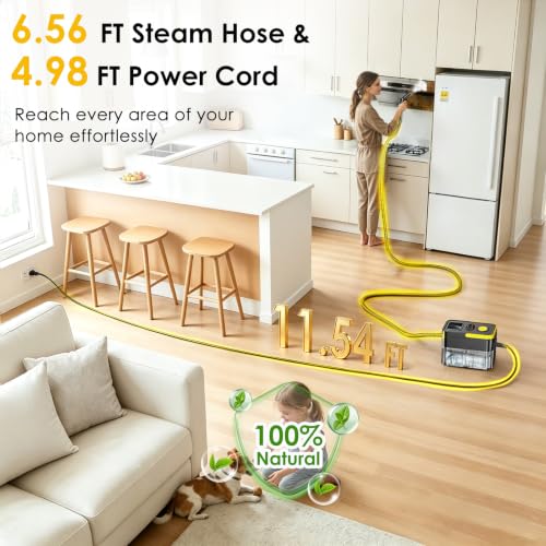 Portable Handheld Steam Cleaner, 1.9Qt Pressurized Steamer with 18 Accessories