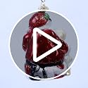 Handcrafted Mouth-Blown Glass Santa with Puppy Christmas Tree Ornament