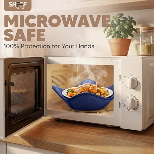 Microwave Bowl Cozy Holders - Set of 4 Heat-Resistant Fabric Bowl Huggers