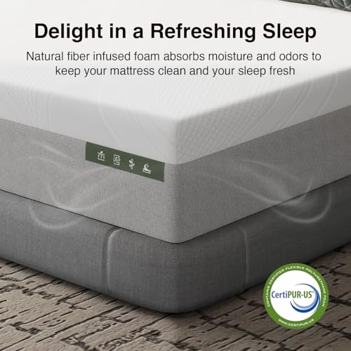 14-Inch King Size Cooling Gel Memory Foam Mattress with Nylon Cover