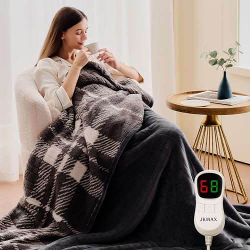 Full Size Heated Electric Blanket - 72"x84" Flannel & Sherpa