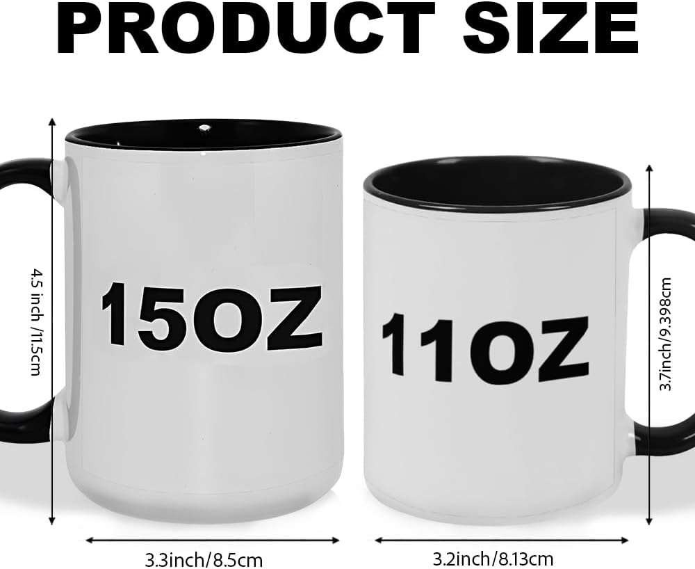 Skiennix Custom Photo Mug - Personalized 15oz Ceramic Coffee Mug for Men, Women, and Family