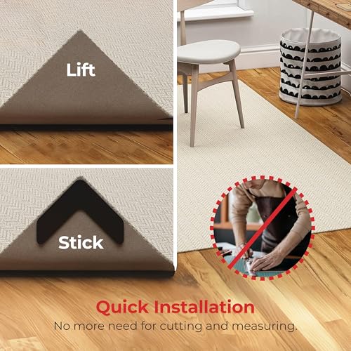 V-Shape Rug Corner Grippers, Anti-Curl Rug Weights - 4 Pack