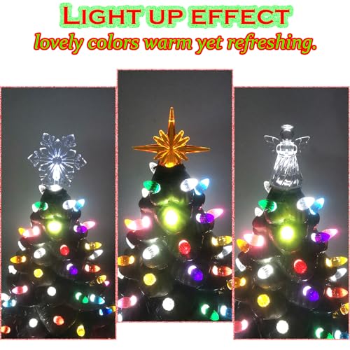 Ceramic Christmas Tree Replacement Bulbs & Toppers - 110 Piece Peg Light Set