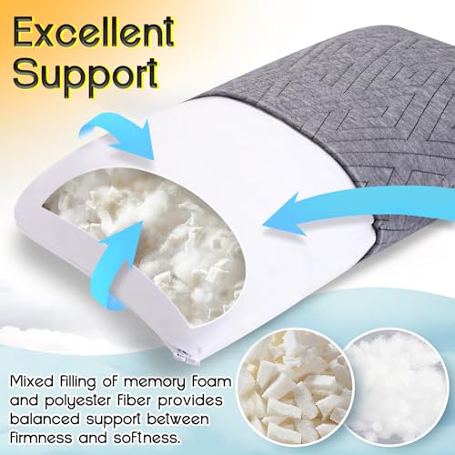 Memory Foam Travel Pillow for Camping & Airplane - 15.5 x 12 Inch