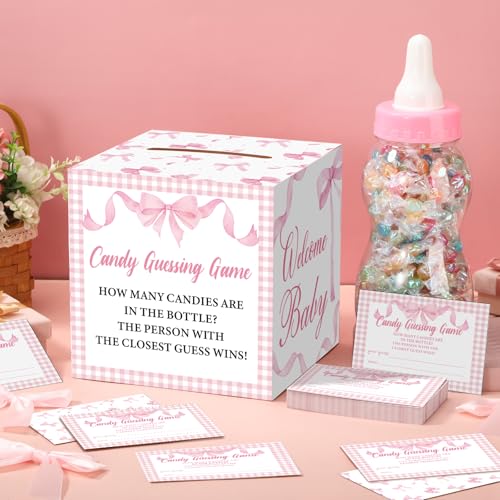 52-Piece Baby Shower Game Set with Large Bottle and Guessing Cards