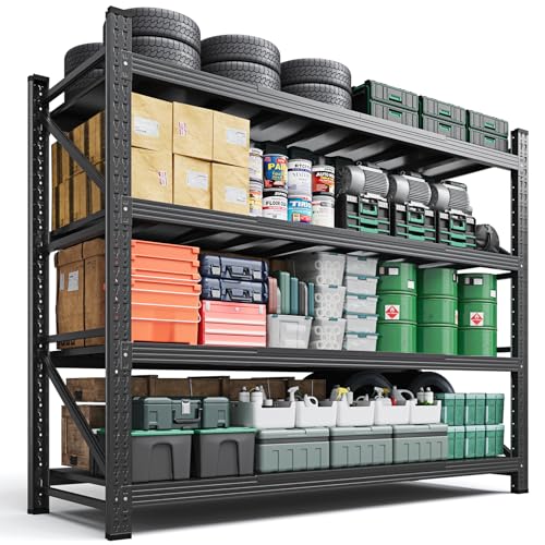 Heavy Duty Metal Storage Shelves 4-Tier Garage Utility Rack 71.3-Inch