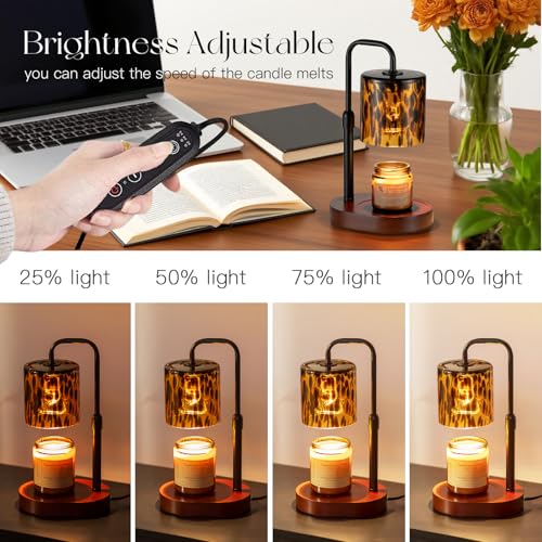 Height Adjustable Candle Warmer Lamp with Timer & Dimmable Light