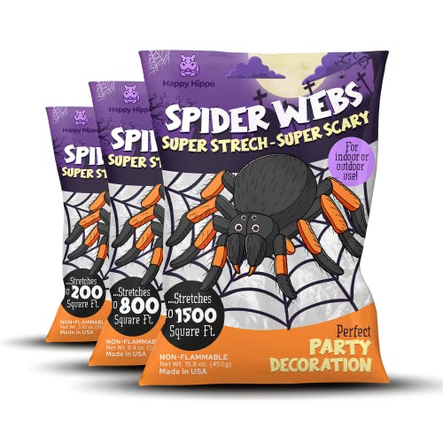 Halloween Spider Web Decoration with 8 Plastic Spiders, 200 Sq Ft