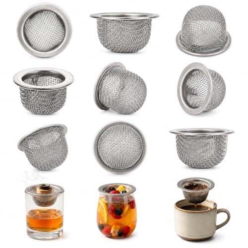 Zerodeko 10PCS Stainless Steel Cocktail Smoker Screen Filters - Reusable Mesh Strainers for Whiskey & Bar Drinks