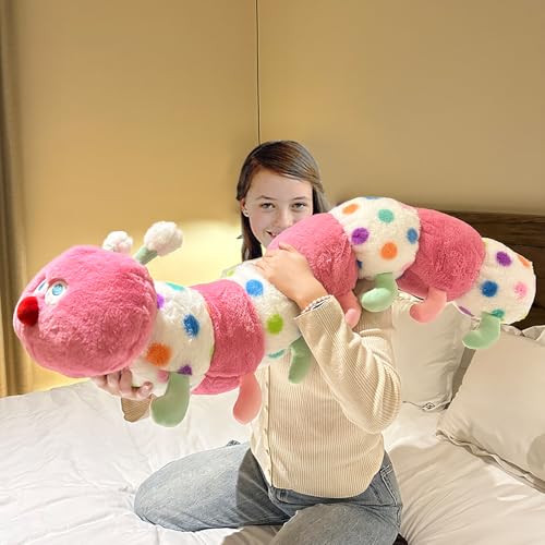 Hofun4U 43-Inch Pink Caterpillar Plush Pillow - Kids & Home Decor Gift