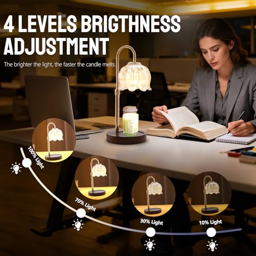 Electric Candle Warmer Lamp with Dimmer & Timer, Height Adjustable Wax Lamp