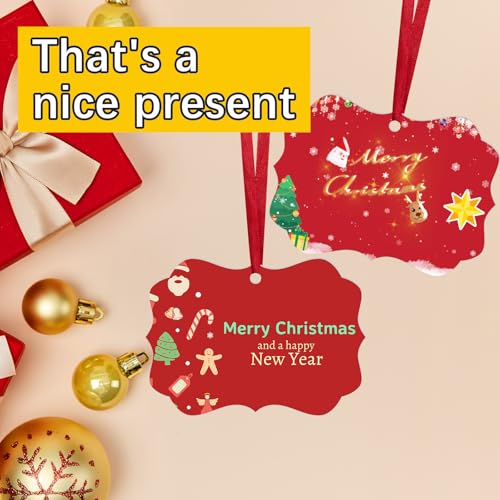 LIZOIDZSM 25 pcs Metal Sublimation Christmas Ornament Blanks - Double Sided DIY Holiday Decorations